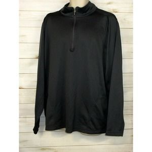 Bolle Active‎ Tech Men's LS Textured Shirt 1/4 Front Zip Mock Neck Gray XXL